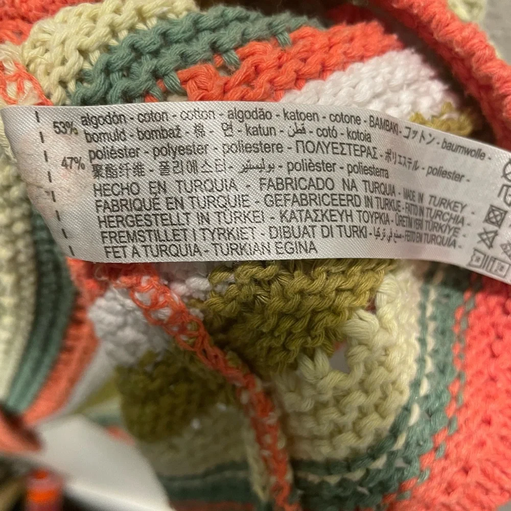 Zara Multicolor Crochet Dress Size Large Cottagecore Y2K - Picture 8 of 8